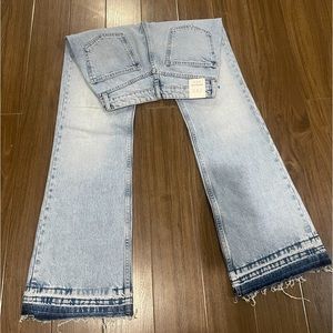 Zara blue patch hem jeans